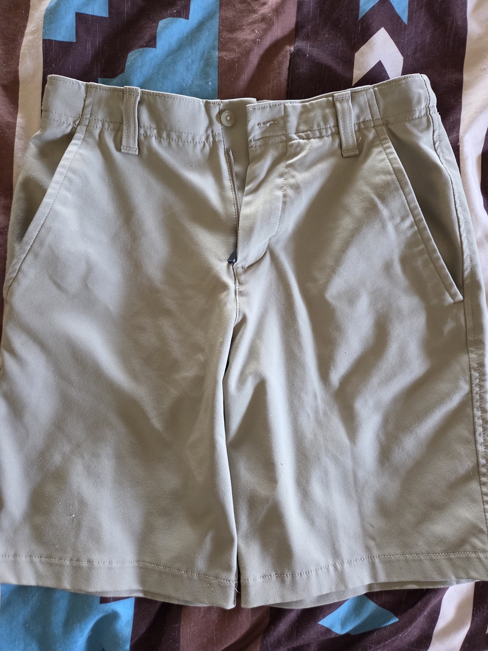 Under Armour Boy's Light Khaki Flat-Front Shorts